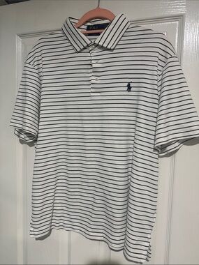 Polo by Ralph Lauren White with Navy Thin-Strip Polo